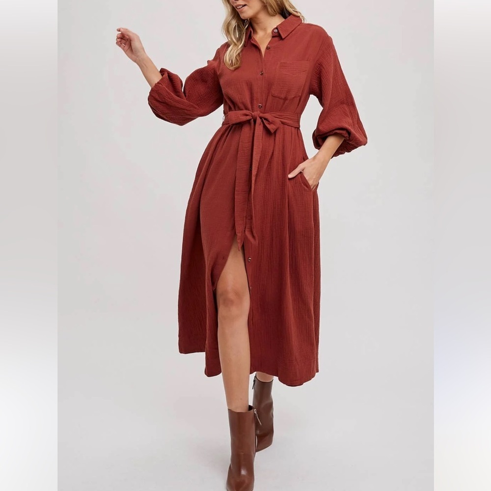 CL Carol Little Long Sleeve 100% Silk Maxi Dress Sz 4 Women